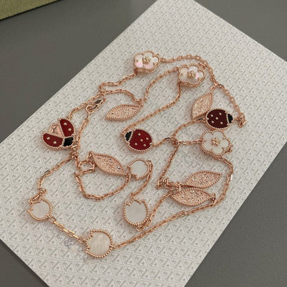 [Sophire Jewelry ]LUCKY SPRING 15 MOTIFS ROSE GOLD NECKLACE