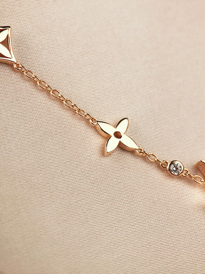 [Sophire Jewelry ]STAR AND SUN 7 MOTIFS GOLD BRACELET