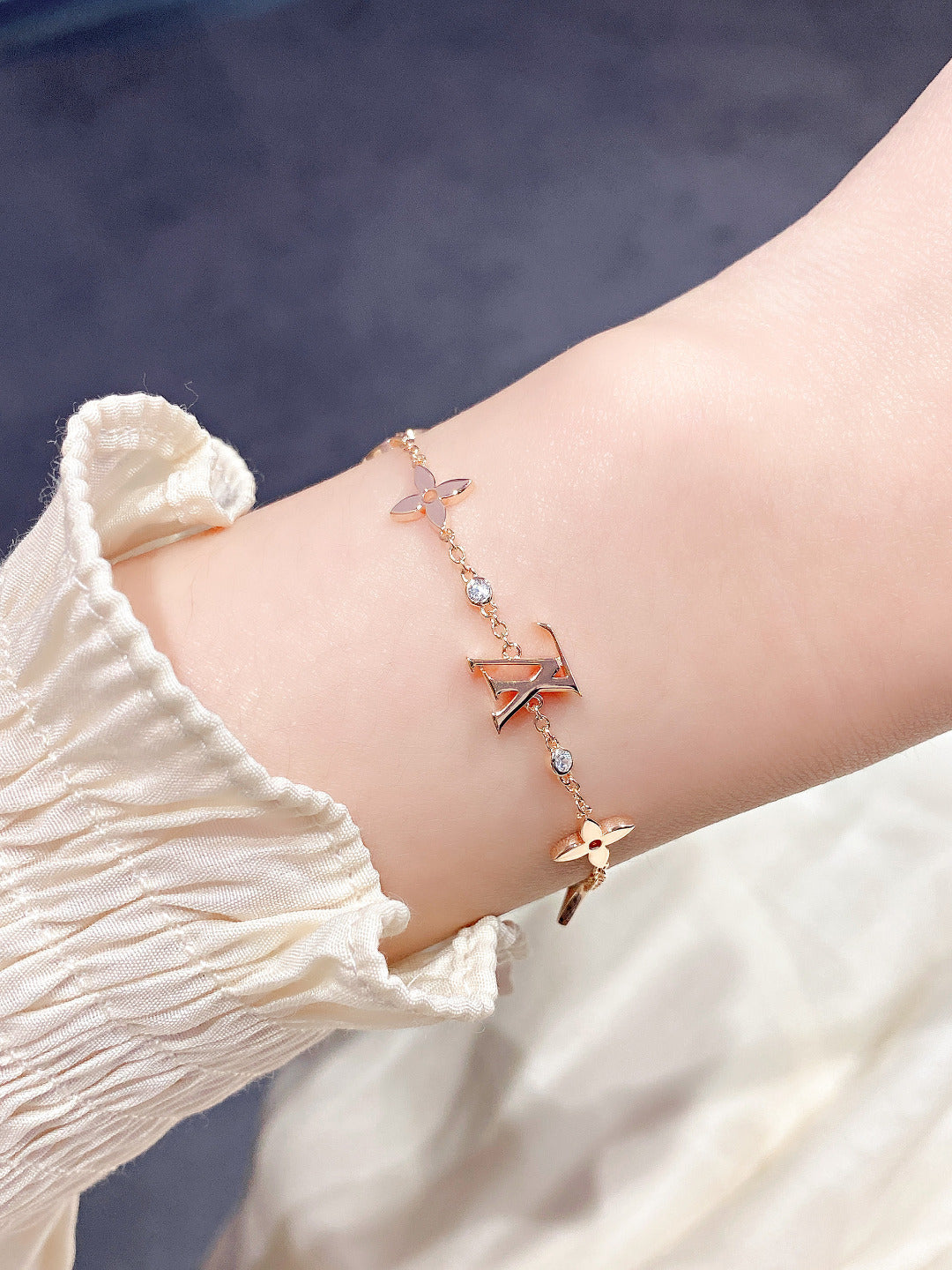 [Sophire Jewelry ]STAR AND SUN 7 MOTIFS GOLD BRACELET