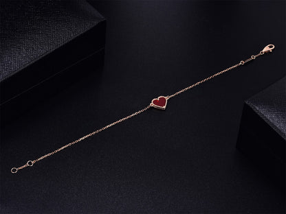 [Sophire Jewelry ]HEART CARNELIAN PINK GOLD BRACELET