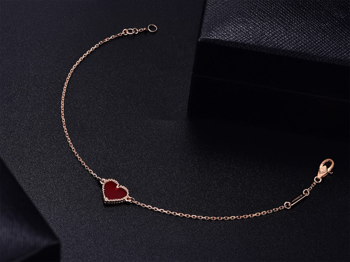 [Sophire Jewelry ]HEART CARNELIAN PINK GOLD BRACELET