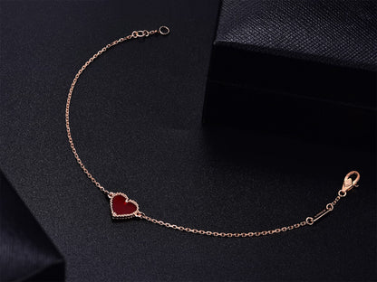 [Sophire Jewelry ]HEART CARNELIAN PINK GOLD BRACELET
