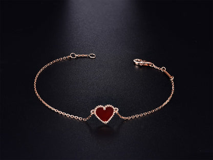 [Sophire Jewelry ]HEART CARNELIAN PINK GOLD BRACELET