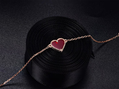 [Sophire Jewelry ]HEART CARNELIAN PINK GOLD BRACELET