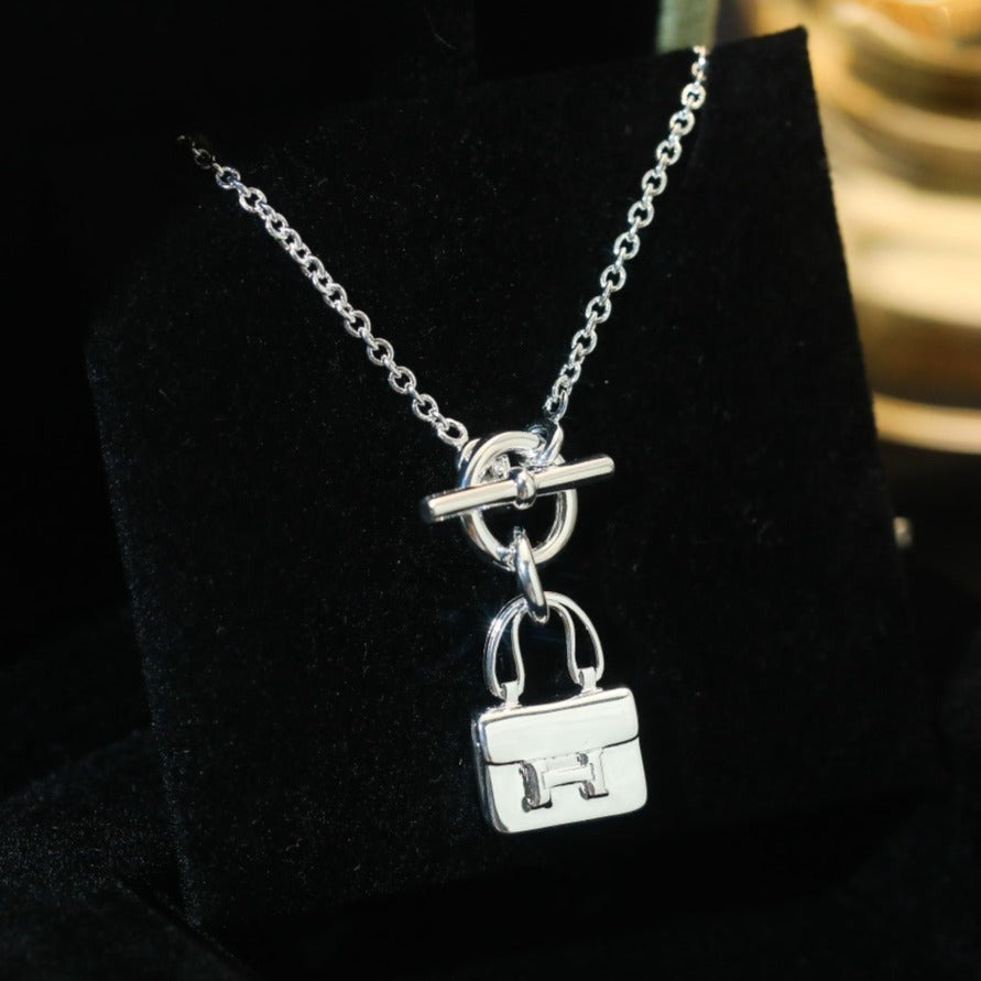 [Sophire Jewelry ]POP H PEDANT SILVER NECKLACE