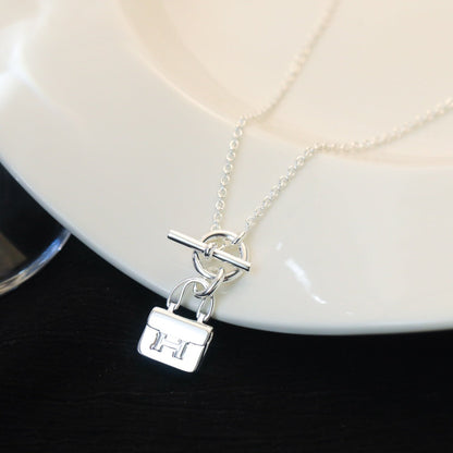 [Sophire Jewelry ]POP H PEDANT SILVER NECKLACE