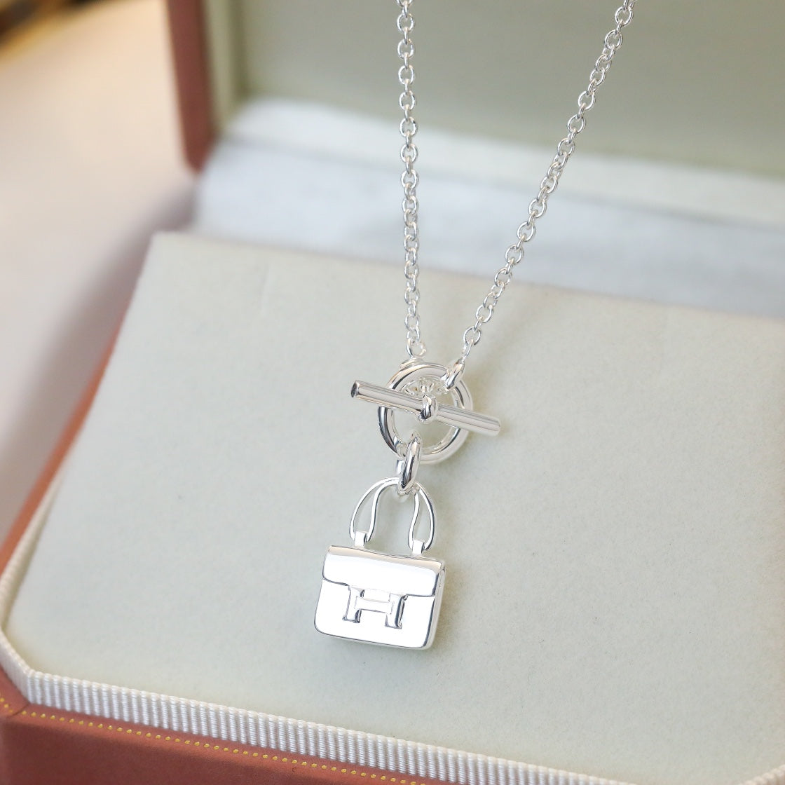 [Sophire Jewelry ]POP H PEDANT SILVER NECKLACE