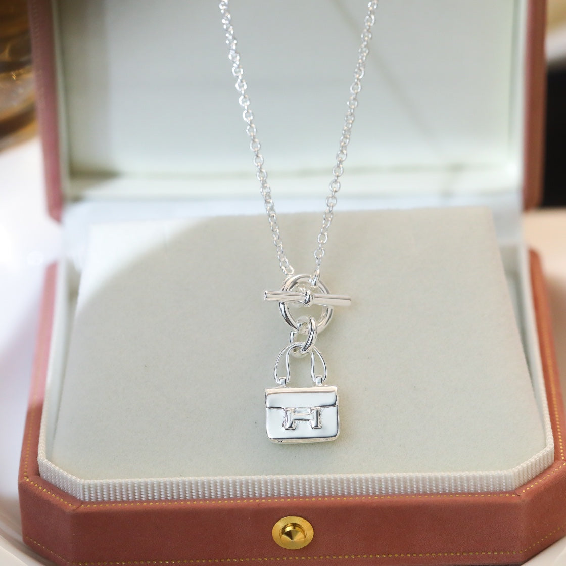 [Sophire Jewelry ]POP H PEDANT SILVER NECKLACE