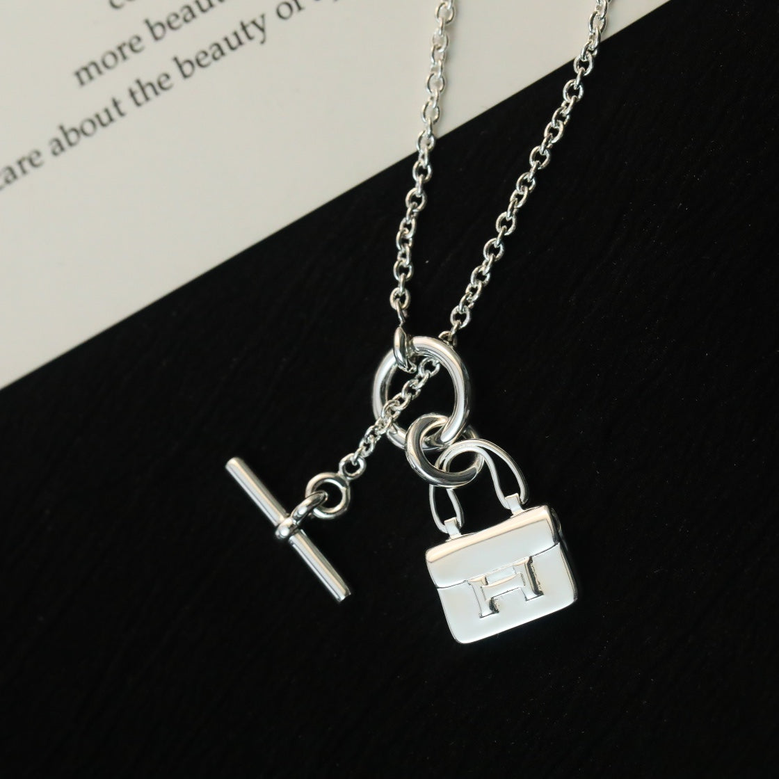 [Sophire Jewelry ]POP H PEDANT SILVER NECKLACE