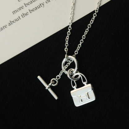 [Sophire Jewelry ]POP H PEDANT SILVER NECKLACE