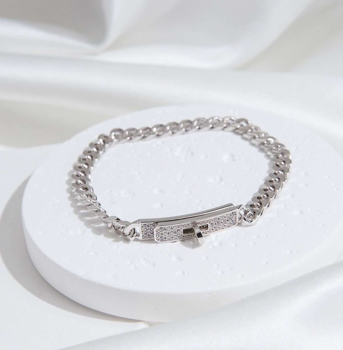 [Sophire Jewelry ]KELLY CHAIN SILVER DIAMOND BRACELET