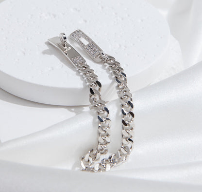 [Sophire Jewelry ]KELLY CHAIN SILVER DIAMOND BRACELET