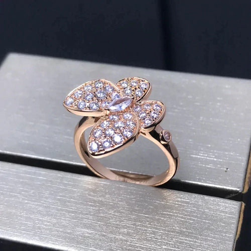 [Sophire Jewelry ]BUTTERFLY PINK GOLD DIAMOND RING