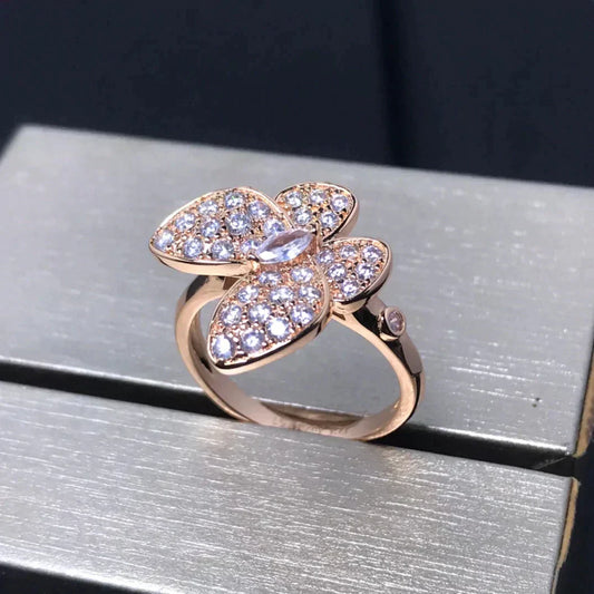 [Sophire Jewelry ]BUTTERFLY PINK GOLD DIAMOND RING