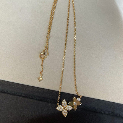 [Sophire Jewelry ]STAR BLOSSOM NECKLACE PINK GOLD DIAMONDS