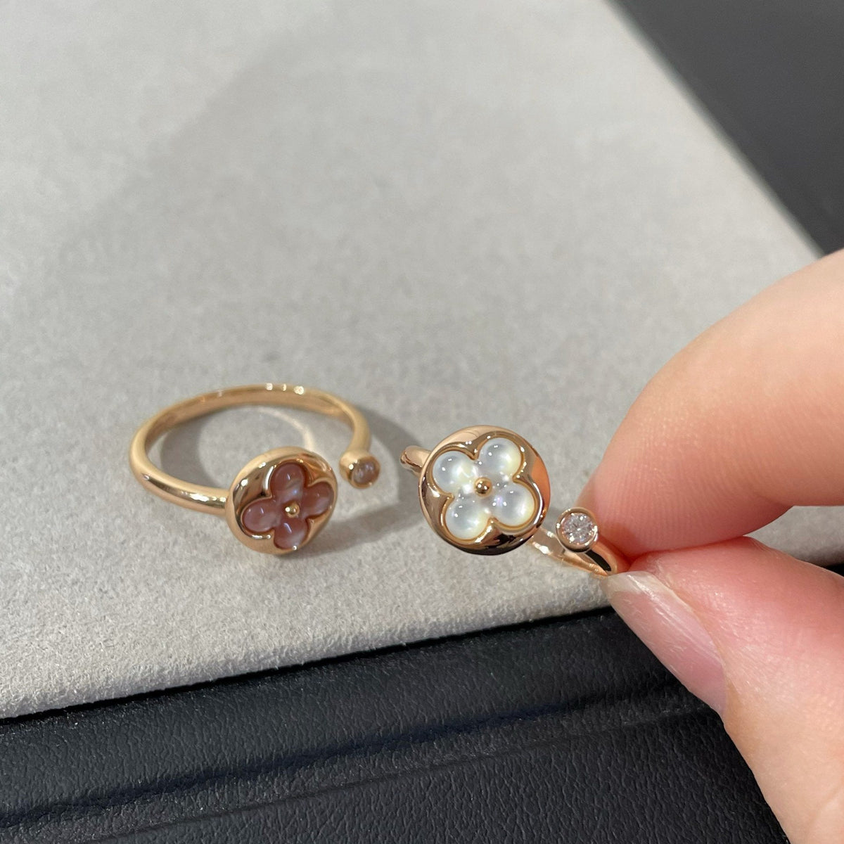 [Sophire Jewelry ]SUN 1 DIAMOND PINK MOP RING
