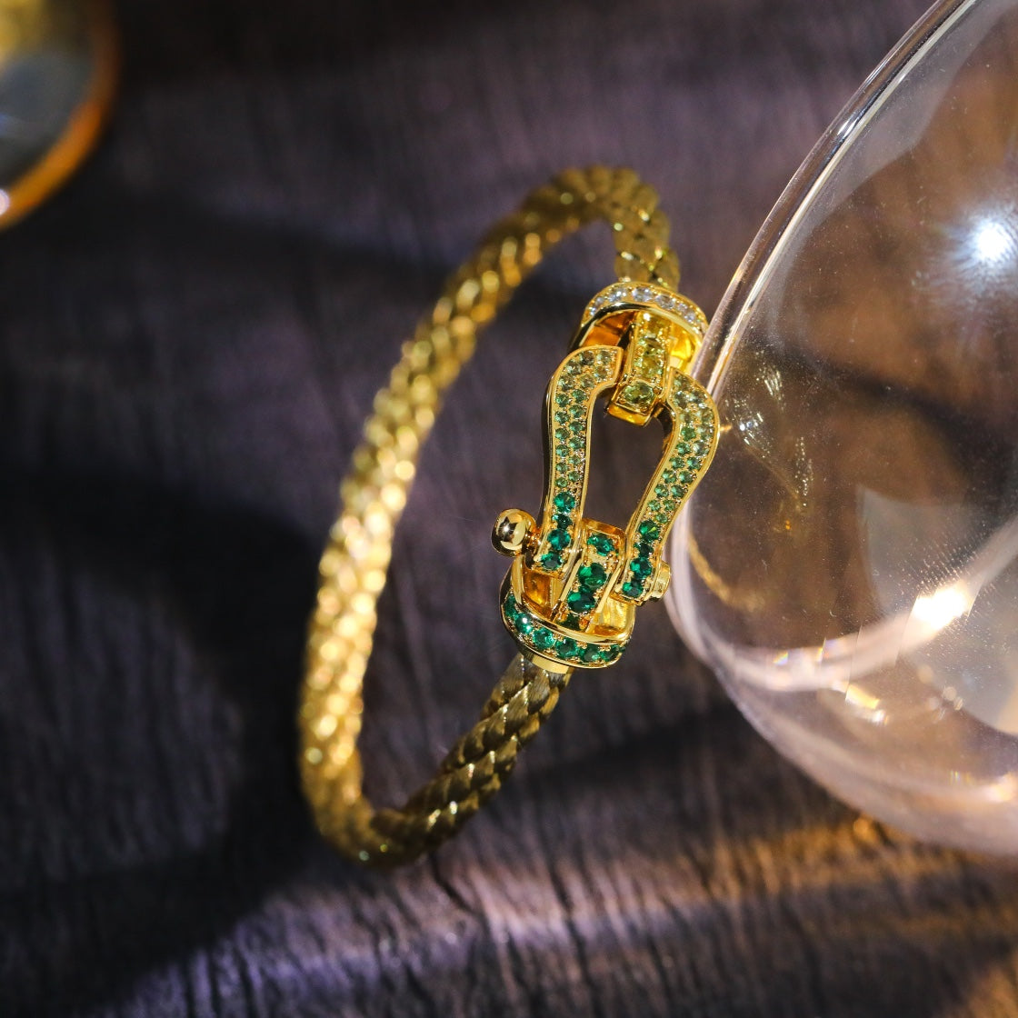 [Sophire Jewelry ]FORCE 10 GOLD GREEN DIAMOND PAVED