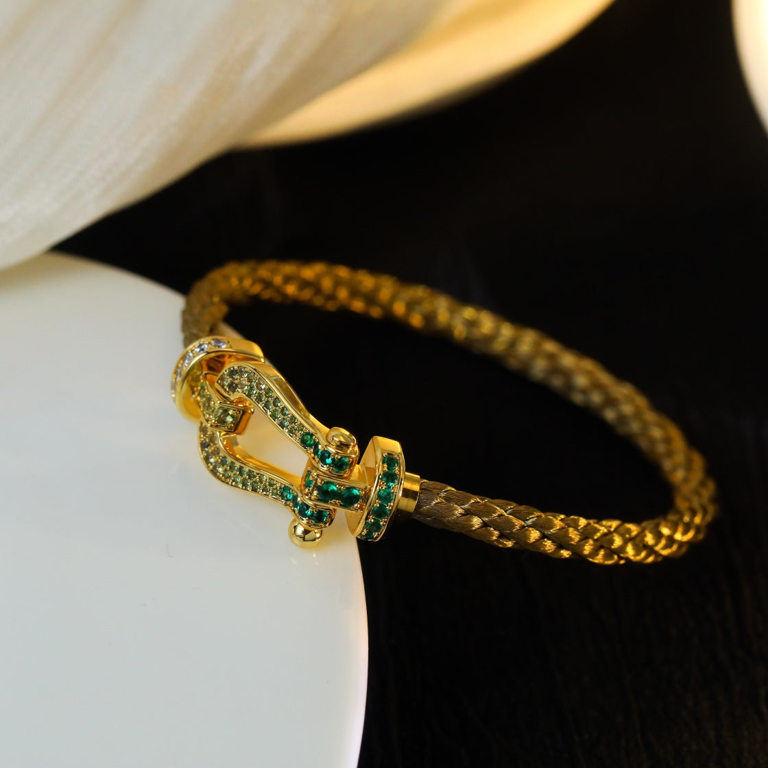 [Sophire Jewelry ]FORCE 10 GOLD GREEN DIAMOND PAVED