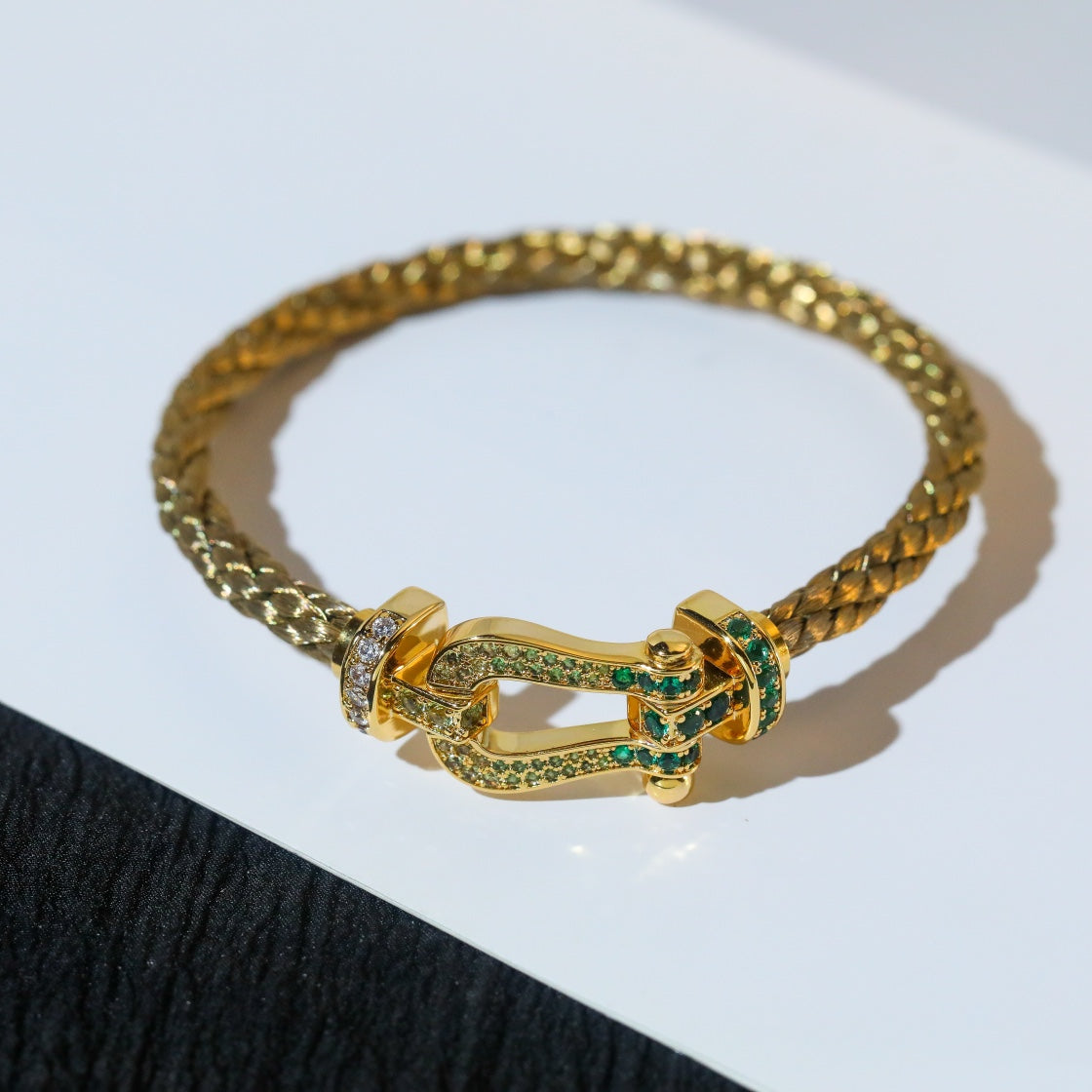[Sophire Jewelry ]FORCE 10 GOLD GREEN DIAMOND PAVED