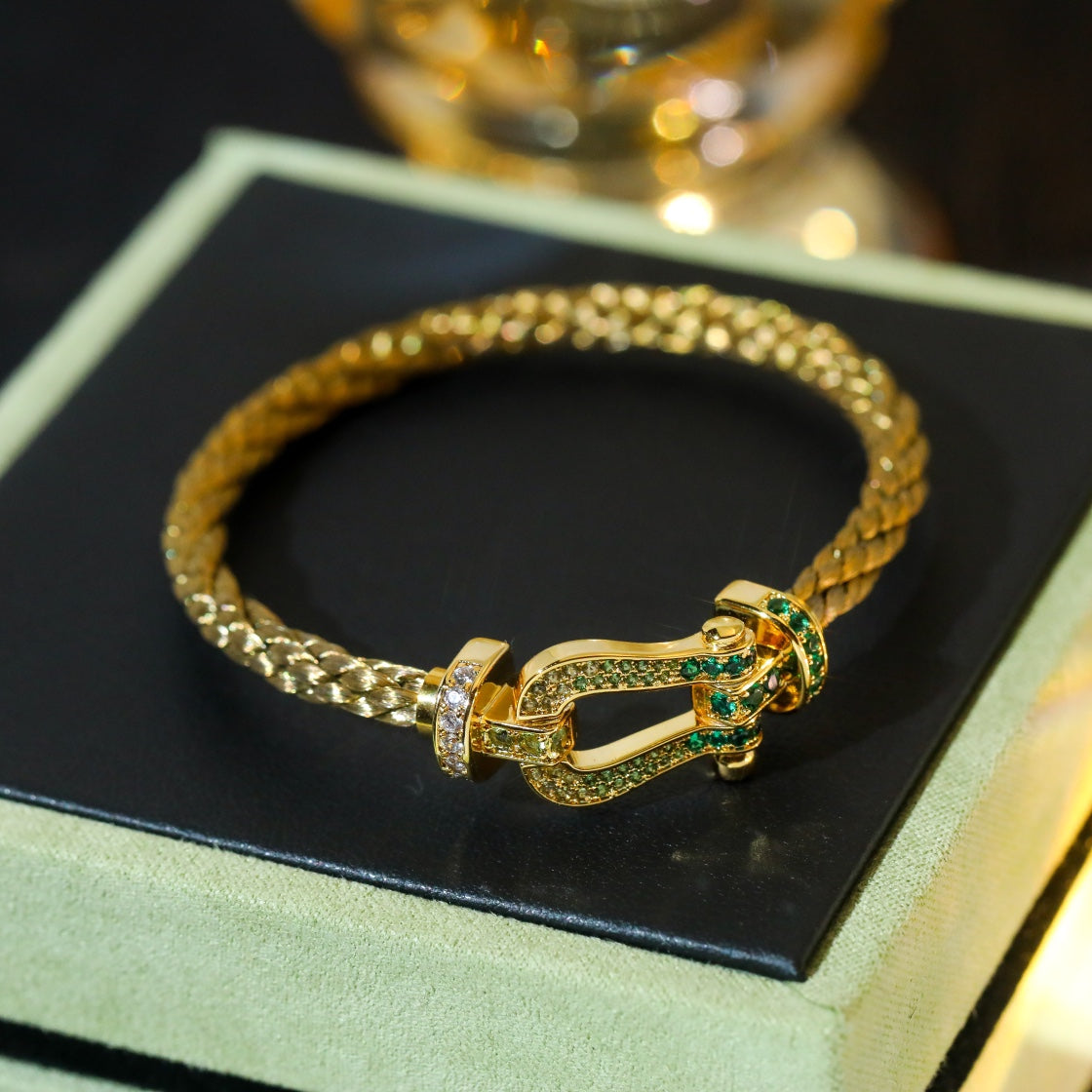 [Sophire Jewelry ]FORCE 10 GOLD GREEN DIAMOND PAVED