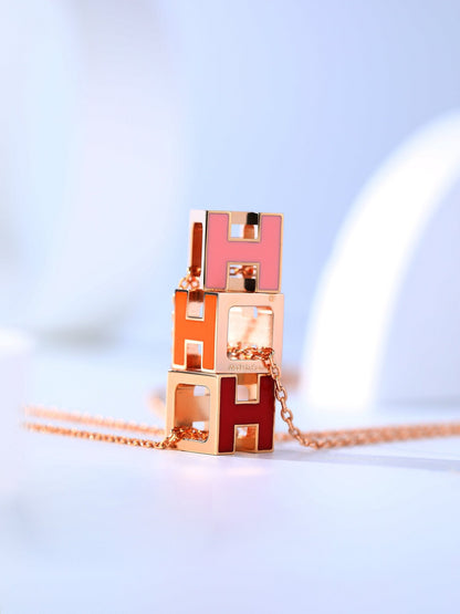 [Sophire Jewelry ]H CAGE PINK GOLD NECKLACE