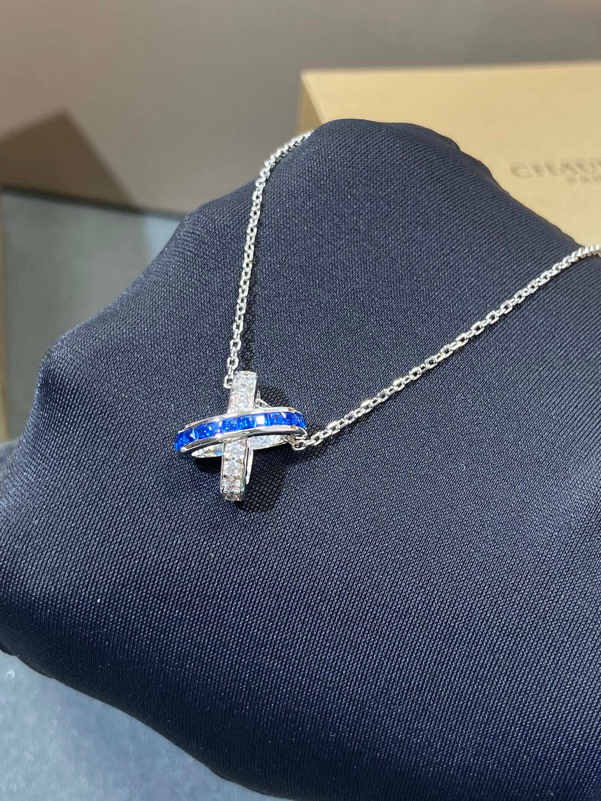 [Sophire Jewelry ]LIENS DIAMOND SILVER NECKLACE