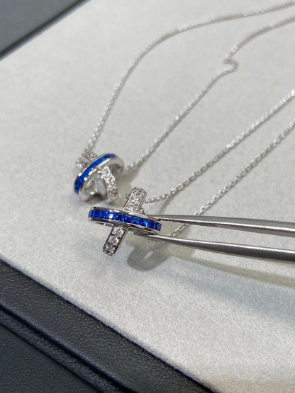[Sophire Jewelry ]LIENS DIAMOND SILVER NECKLACE