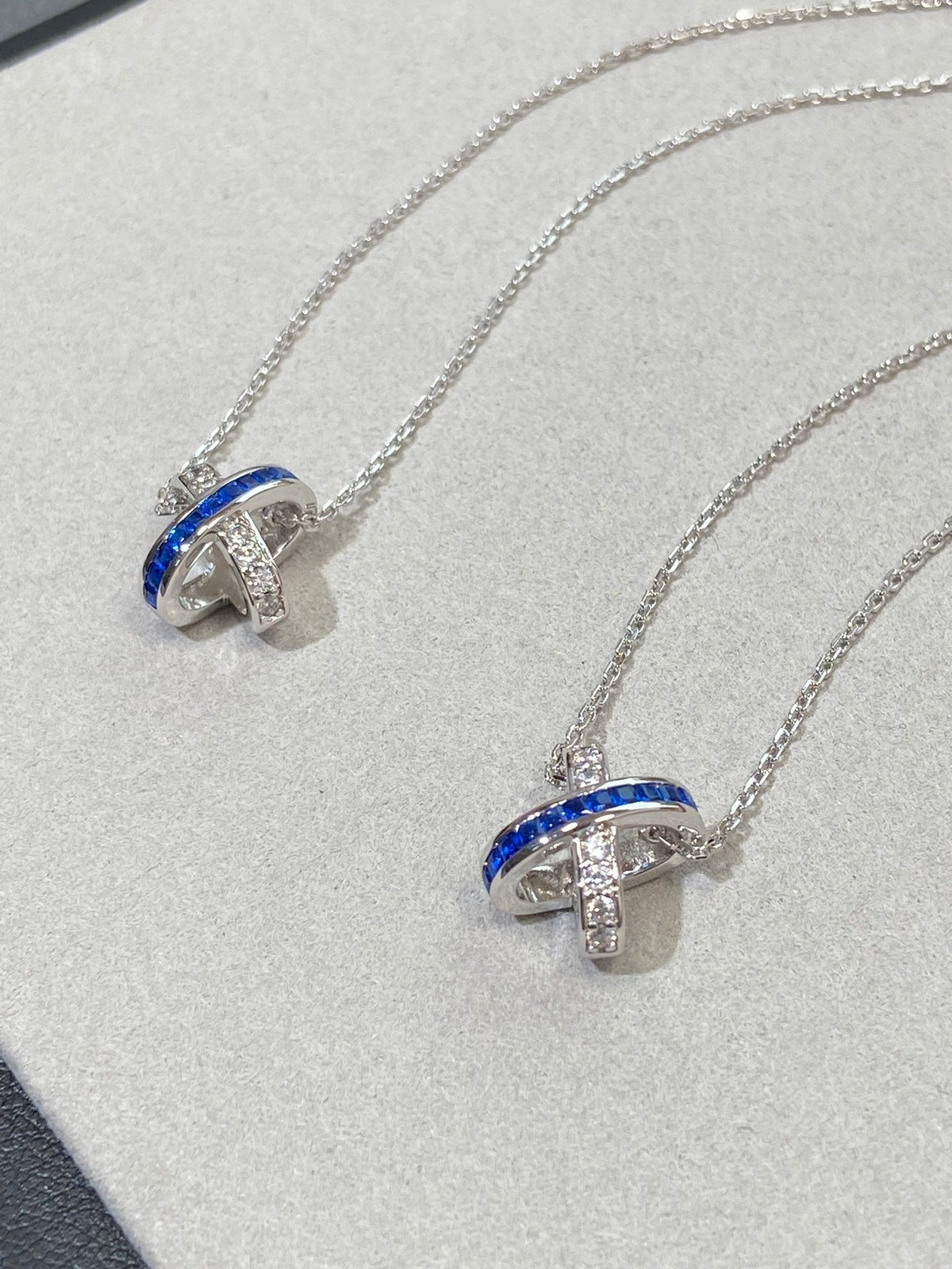 [Sophire Jewelry ]LIENS DIAMOND SILVER NECKLACE