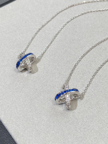 [Sophire Jewelry ]LIENS DIAMOND SILVER NECKLACE