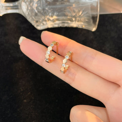 [Sophire Jewelry ]BEE LOVE DIAMOND HOOP EARRINGS