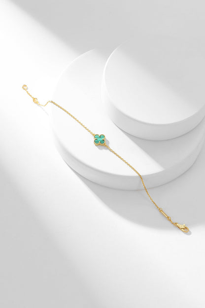 [Sophire Jewelry ]CLOVER BRACELET MALACHITE 1 MOTIF