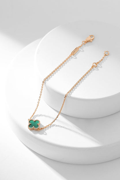 [Sophire Jewelry ]CLOVER BRACELET MALACHITE 1 MOTIF