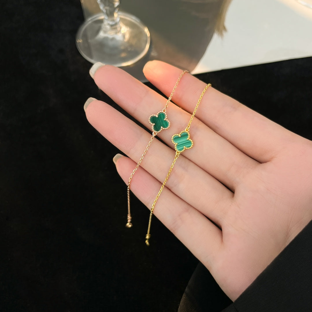 [Sophire Jewelry ]CLOVER BRACELET MALACHITE 1 MOTIF
