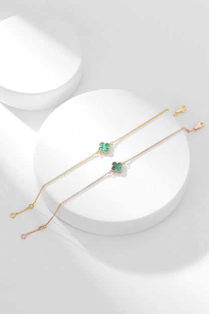 [Sophire Jewelry ]CLOVER BRACELET MALACHITE 1 MOTIF