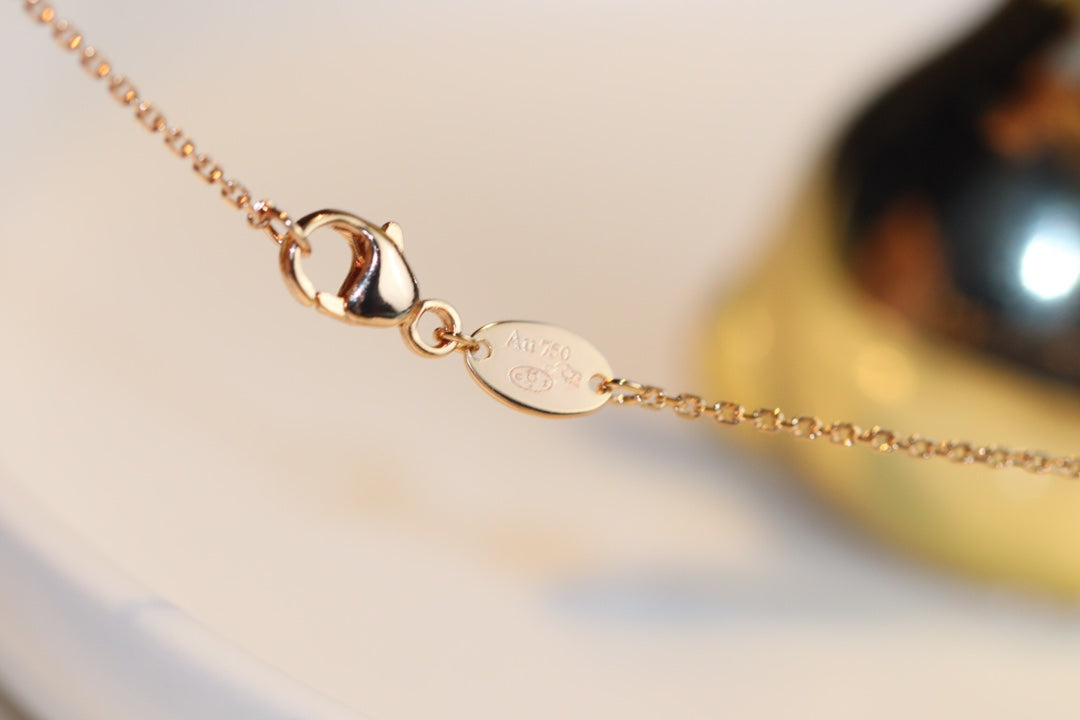 [Sophire Jewelry ]JEUX MALACHITE 1 DIAMOND PINK GOLD NECKLACE