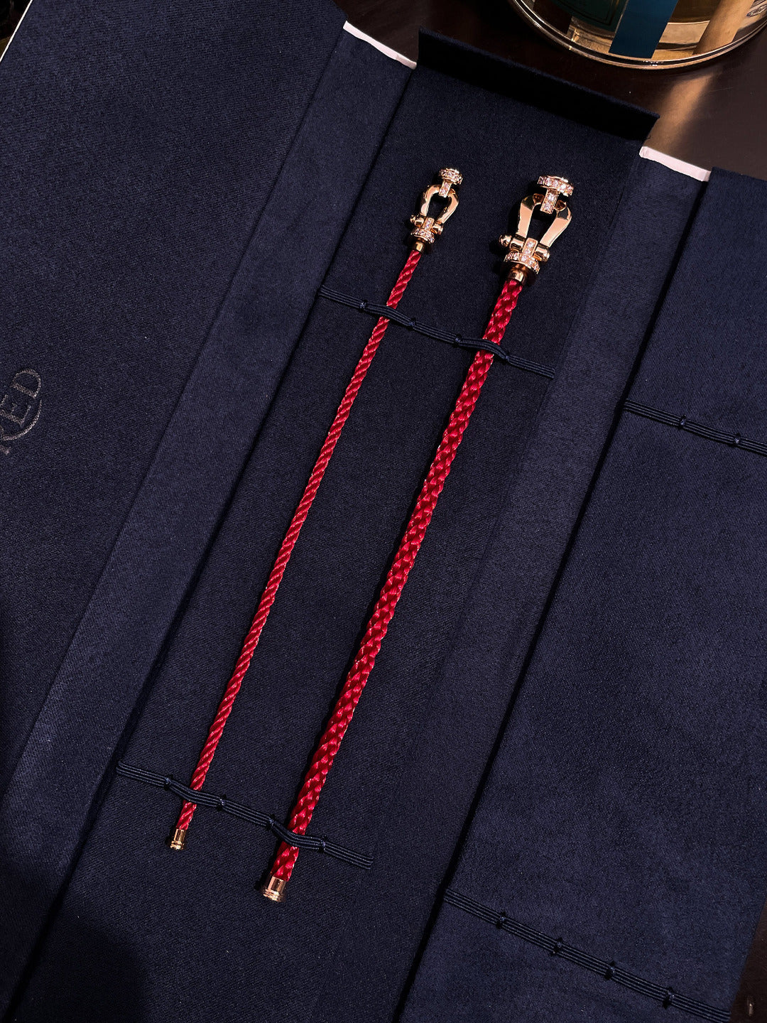 [Sophire Jewelry ]FORCE 10 HALF DIAMOND PINK GOLD RED CORDERI LARGE AND MEDIUM MODEL