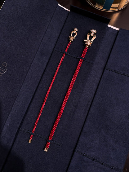[Sophire Jewelry ]FORCE 10 HALF DIAMOND PINK GOLD RED CORDERI LARGE AND MEDIUM MODEL