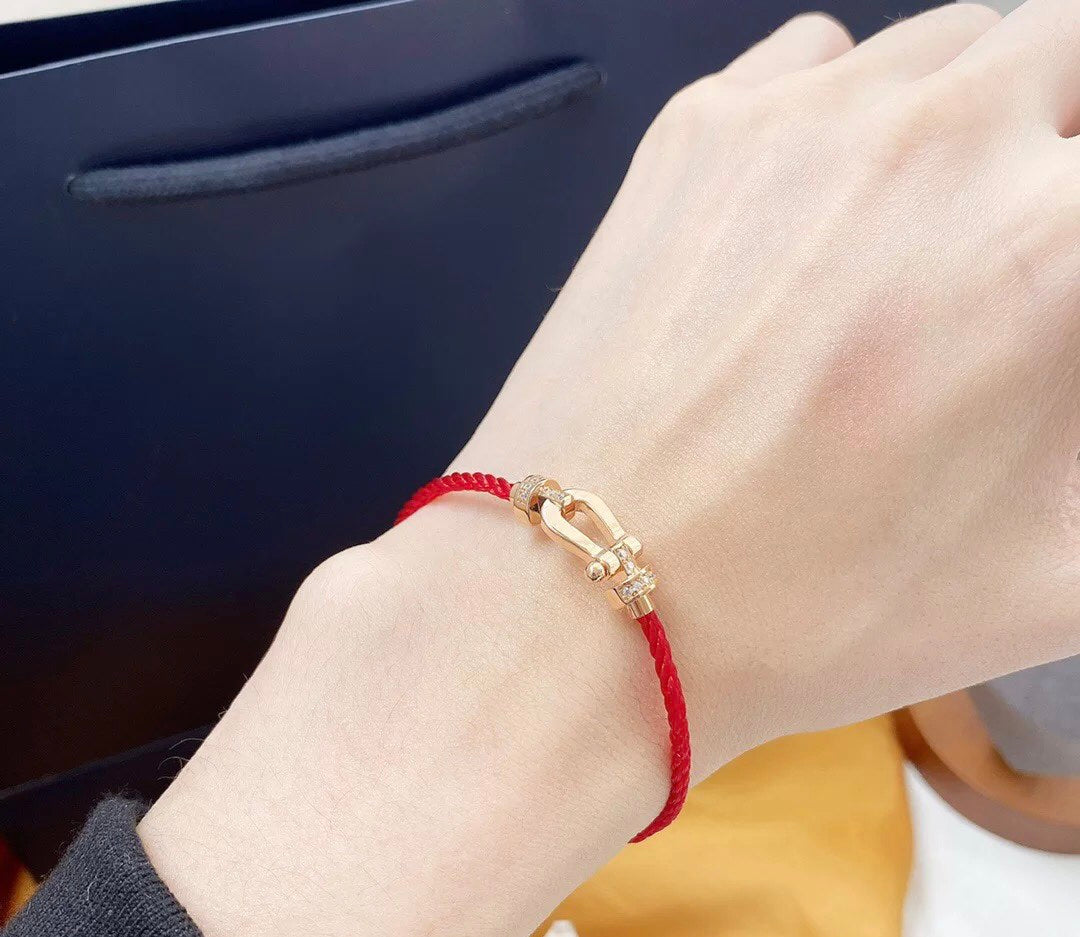 [Sophire Jewelry ]FORCE 10 HALF DIAMOND PINK GOLD RED CORDERI LARGE AND MEDIUM MODEL