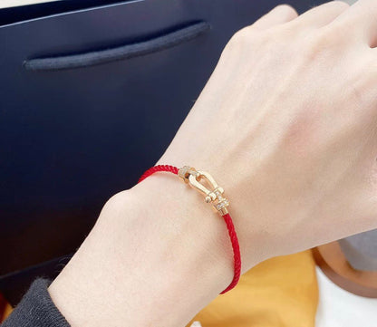 [Sophire Jewelry ]FORCE 10 HALF DIAMOND PINK GOLD RED CORDERI LARGE AND MEDIUM MODEL