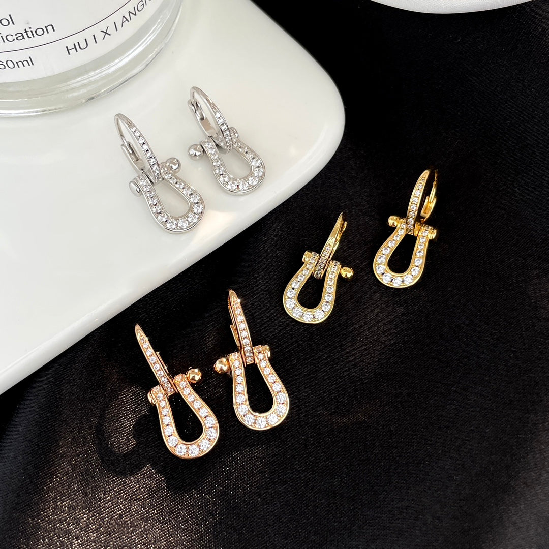 [Sophire Jewelry ]FORCE 10 FULL DIAMOND DROP EARRINGS MEDIUM MODEL