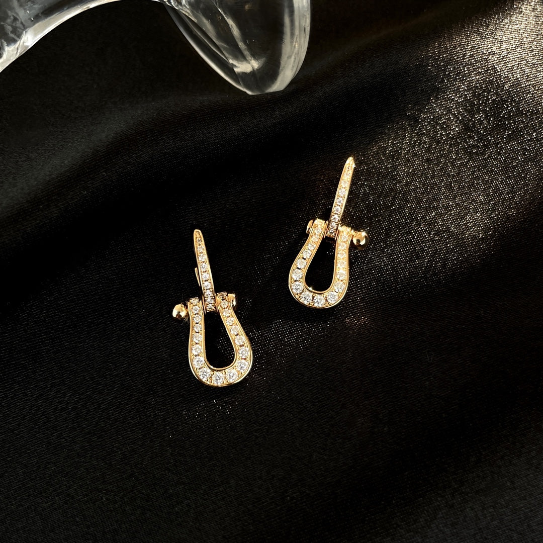 [Sophire Jewelry ]FORCE 10 FULL DIAMOND DROP EARRINGS MEDIUM MODEL