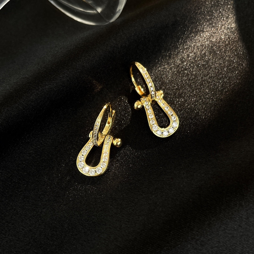 [Sophire Jewelry ]FORCE 10 FULL DIAMOND DROP EARRINGS MEDIUM MODEL