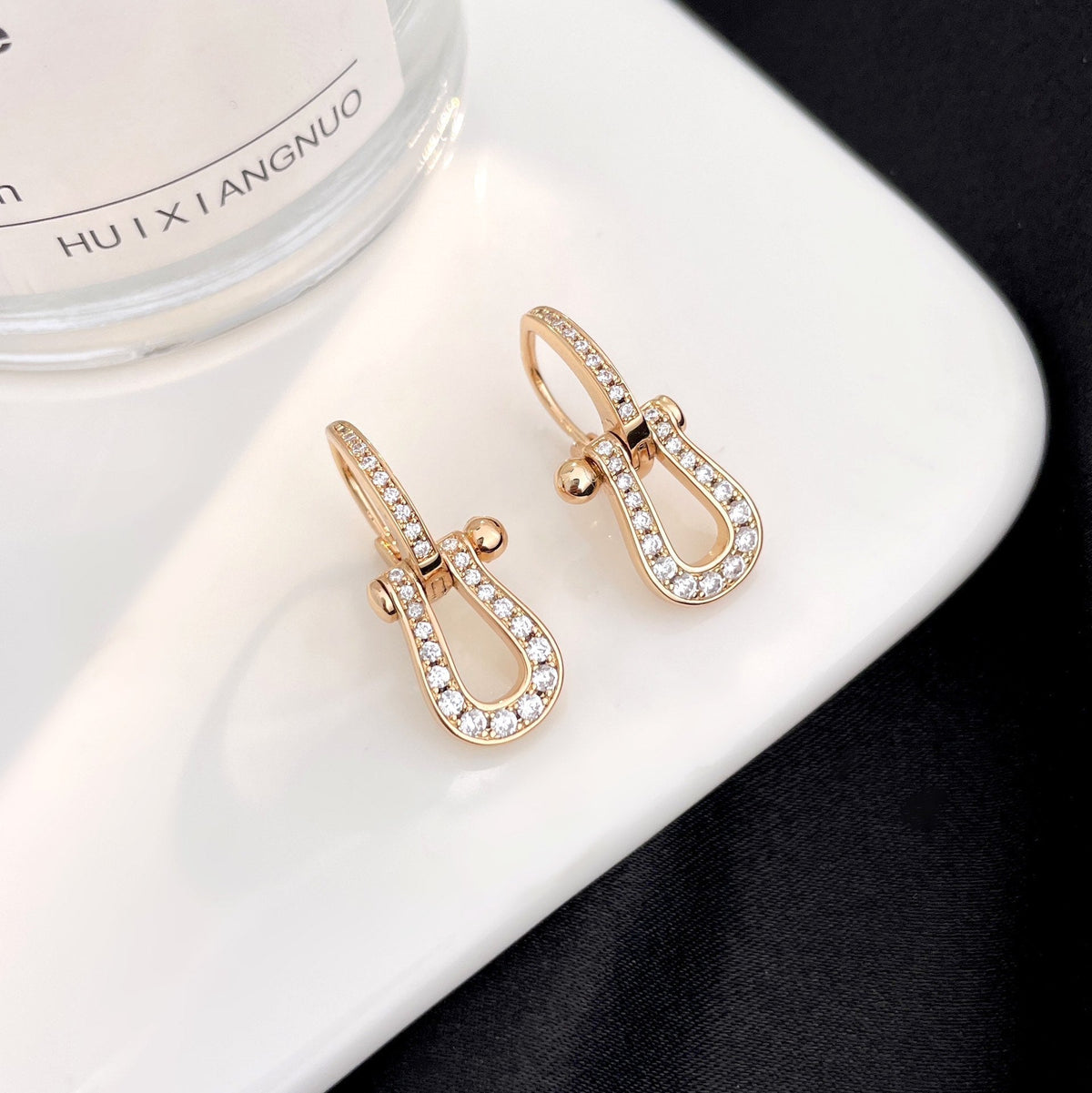 [Sophire Jewelry ]FORCE 10 FULL DIAMOND DROP EARRINGS MEDIUM MODEL