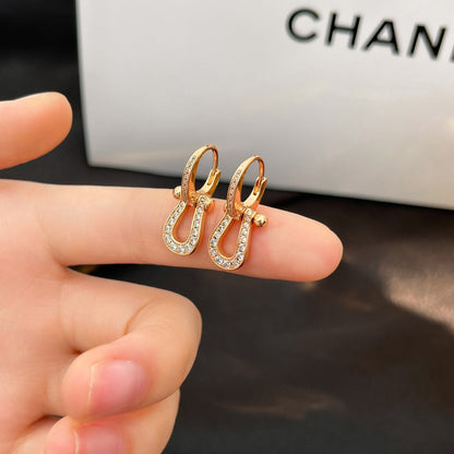 [Sophire Jewelry ]FORCE 10 FULL DIAMOND DROP EARRINGS MEDIUM MODEL