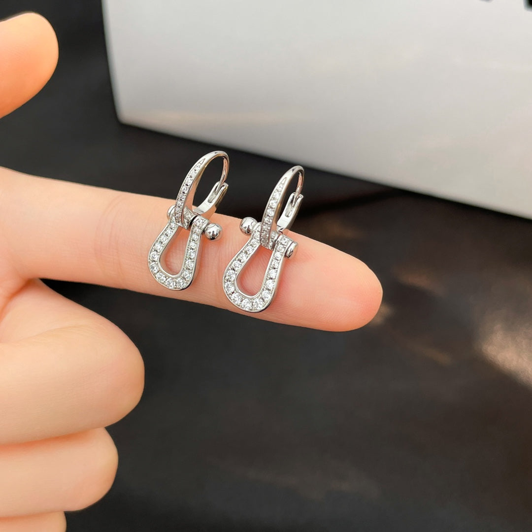 [Sophire Jewelry ]FORCE 10 FULL DIAMOND DROP EARRINGS MEDIUM MODEL