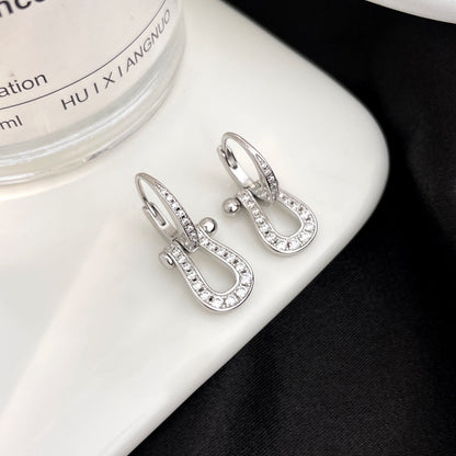 [Sophire Jewelry ]FORCE 10 FULL DIAMOND DROP EARRINGS MEDIUM MODEL
