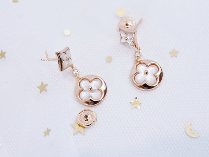 [Sophire Jewelry ]STAR AND SUN PINK GOLD MOP DROP EARRINGS
