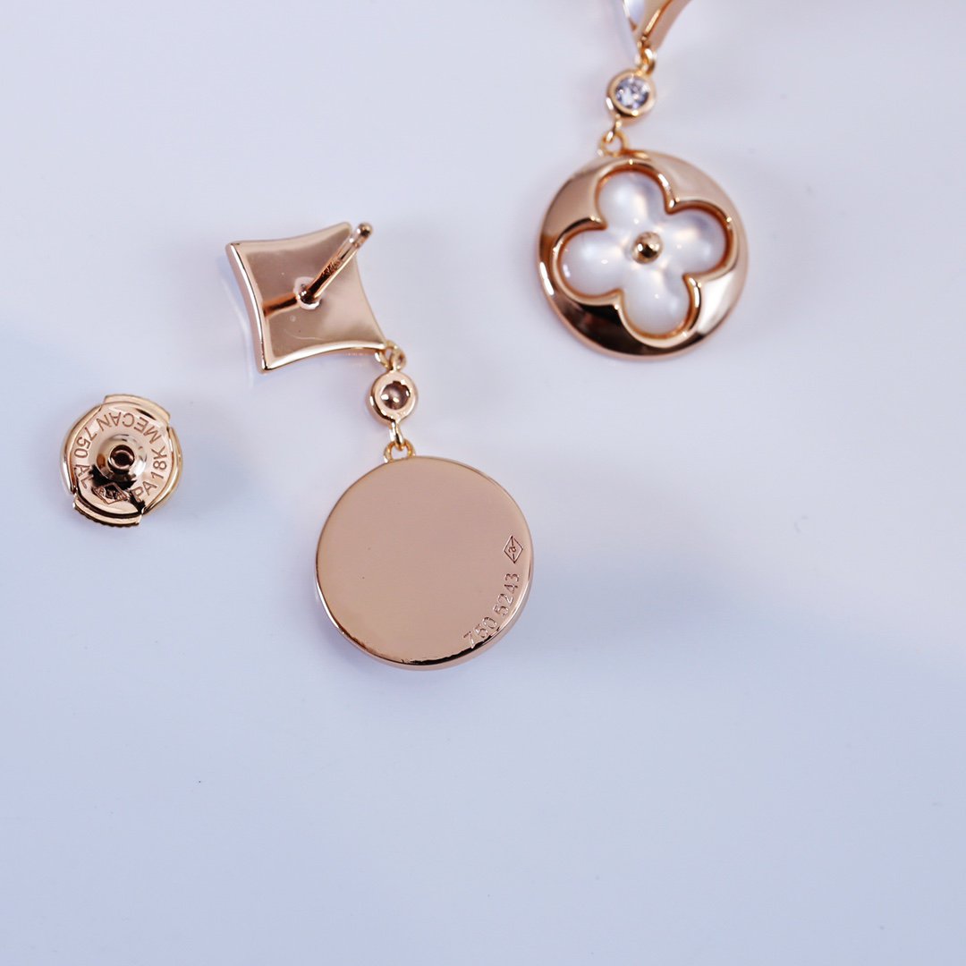 [Sophire Jewelry ]STAR AND SUN PINK GOLD MOP DROP EARRINGS