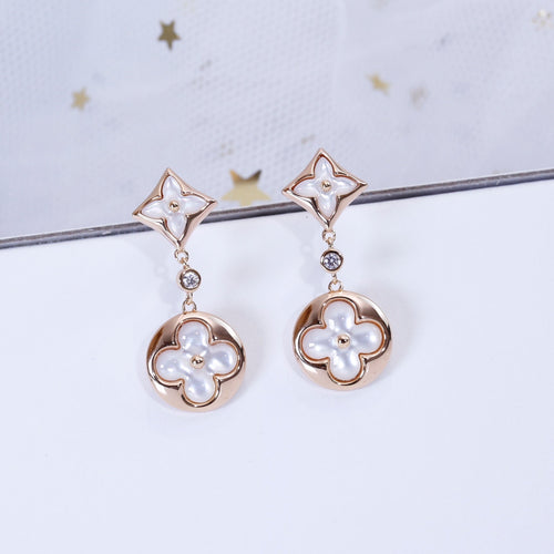 [Sophire Jewelry ]STAR AND SUN PINK GOLD MOP DROP EARRINGS