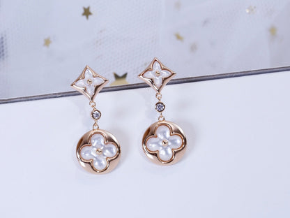 [Sophire Jewelry ]STAR AND SUN PINK GOLD MOP DROP EARRINGS